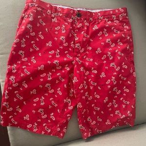 Club Monaco  red paisley shorts 30 waist